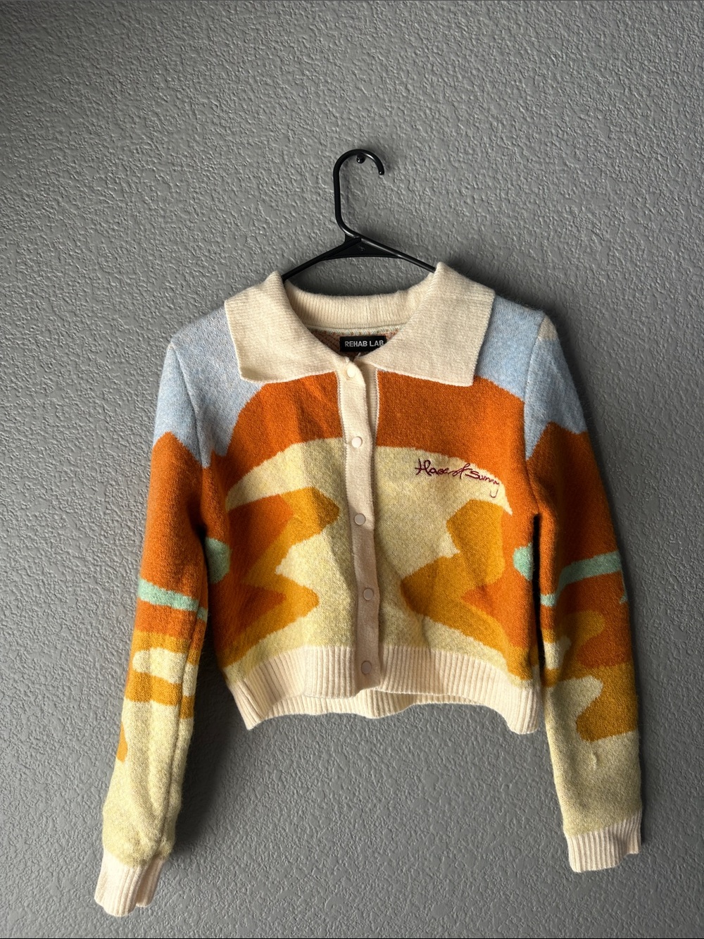 Patterned Button Up Sweater